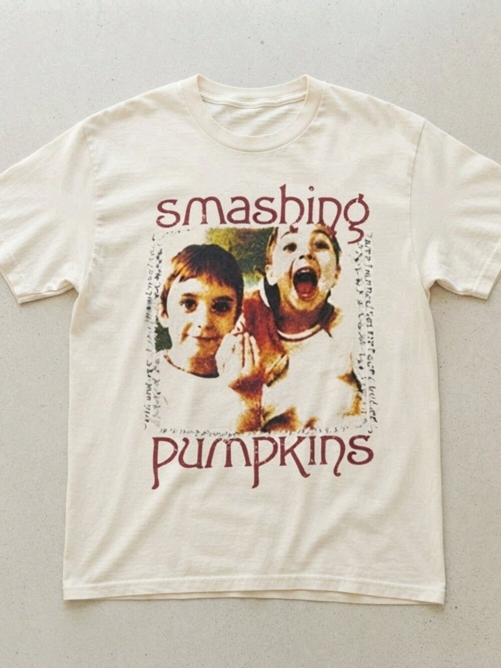 The Smashing Pumpkins Shirt, White Graphic Tee, Alternative Rock Band Music Merc